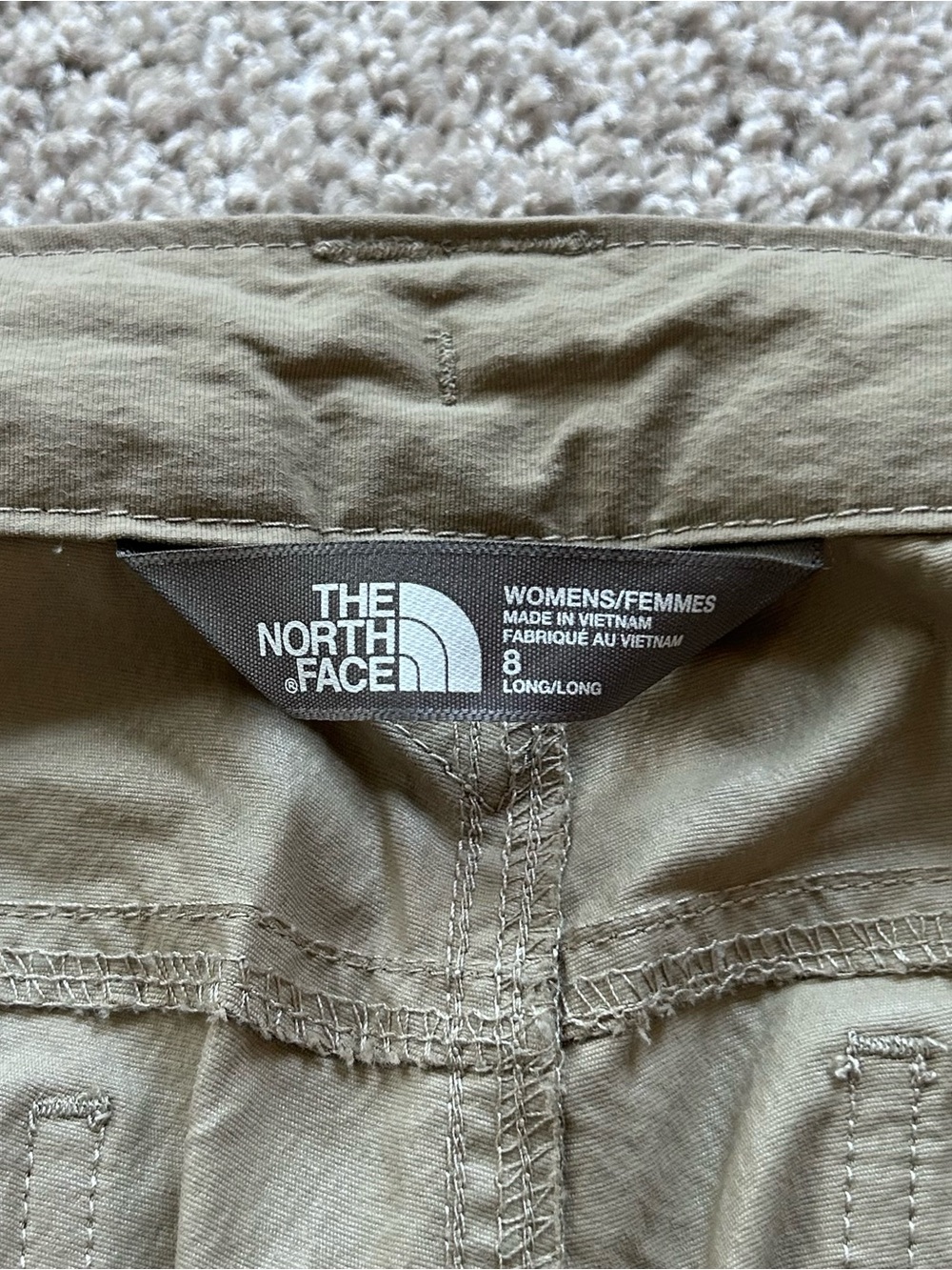 The North Face Women's 8 Long Horizon Convertible Hiking Pants Cargo Khaki Tan - Picture 5 of 11